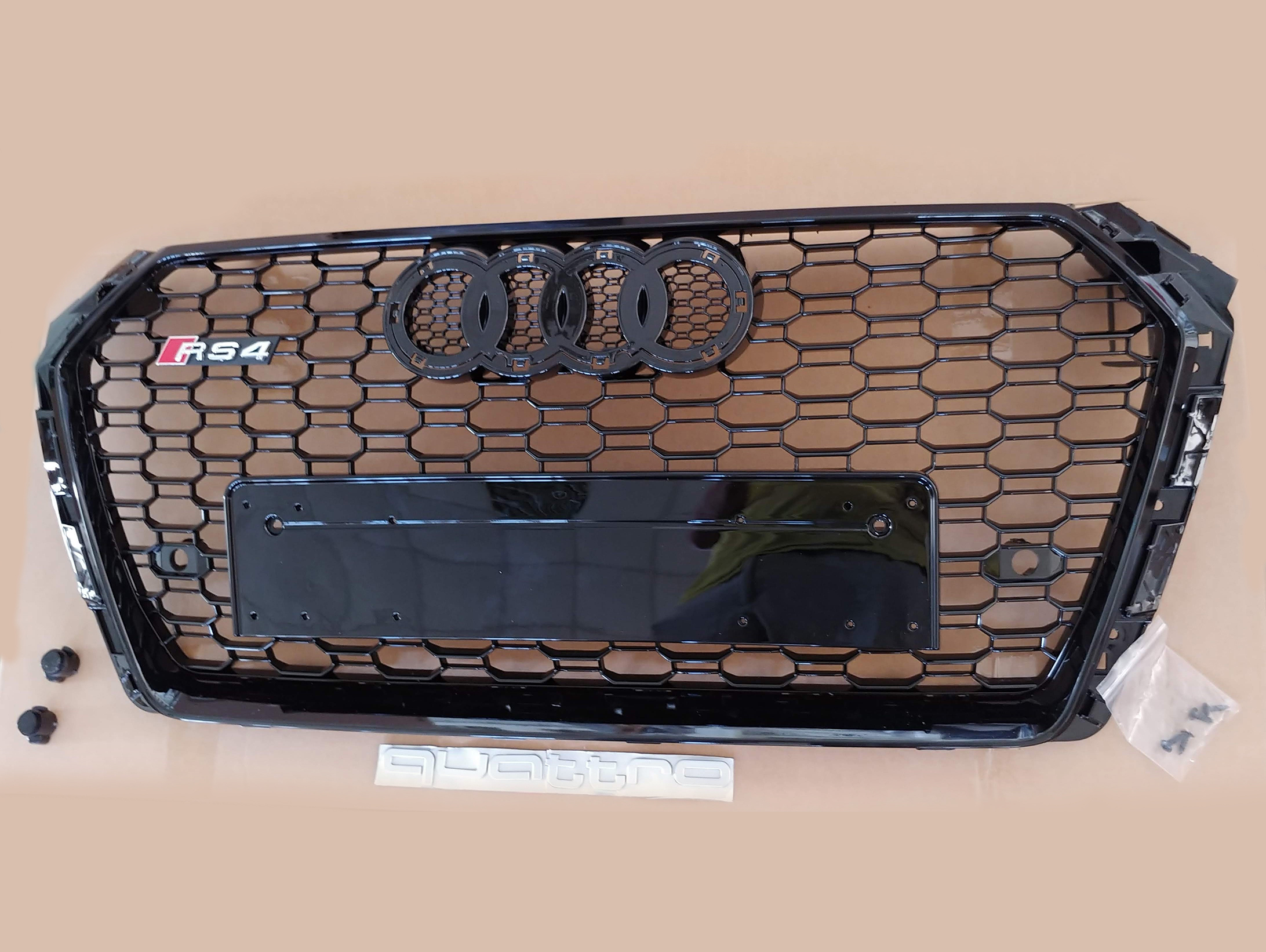 Audi A4 Pre-Facelift B9 2016-2019 Front Honeycomb Grille, RS4 Quattro Style Black