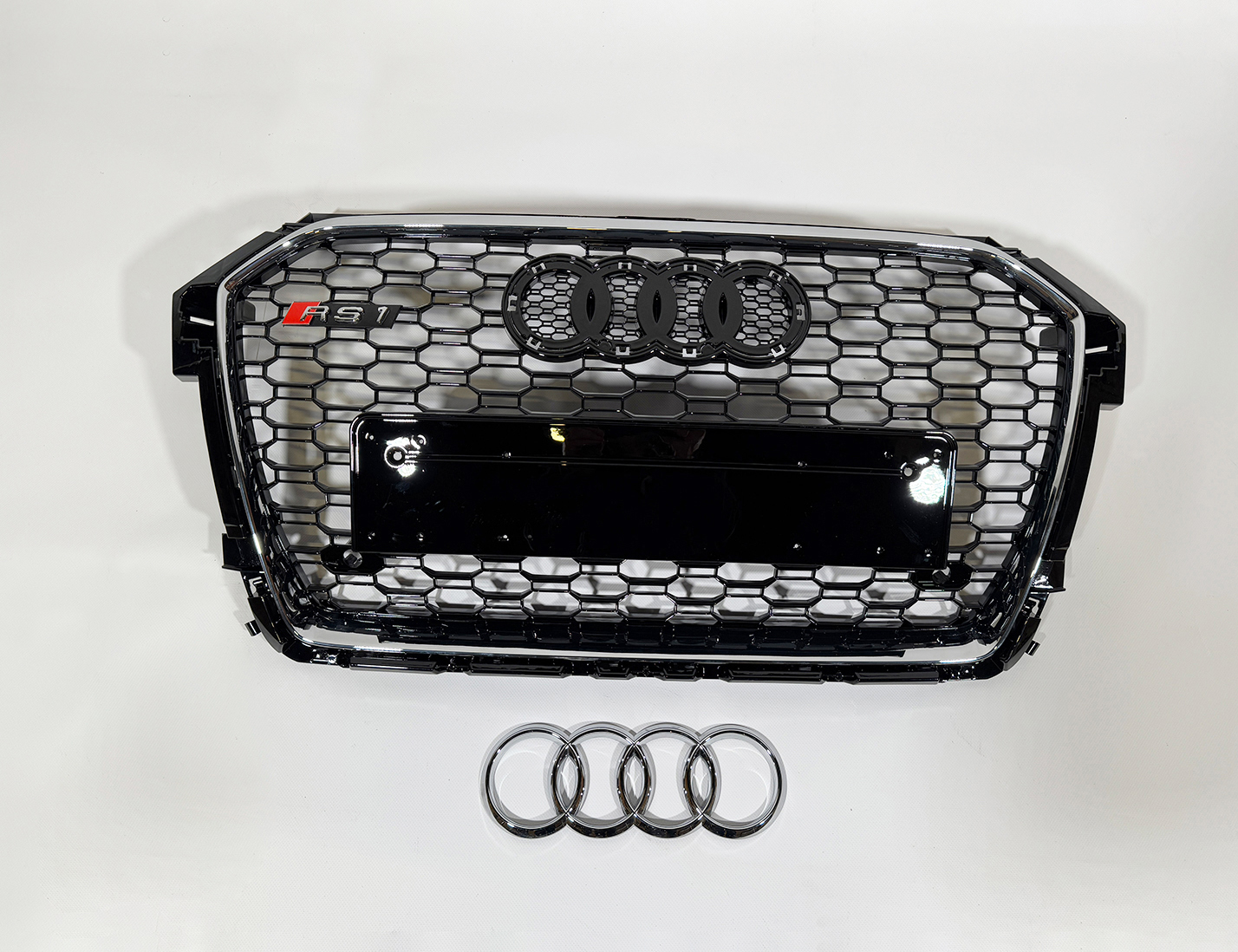 Audi A1 LIFT 2015-2018 Front Grill, Honeycomb Grill, RS1 Chrome Quattro Style