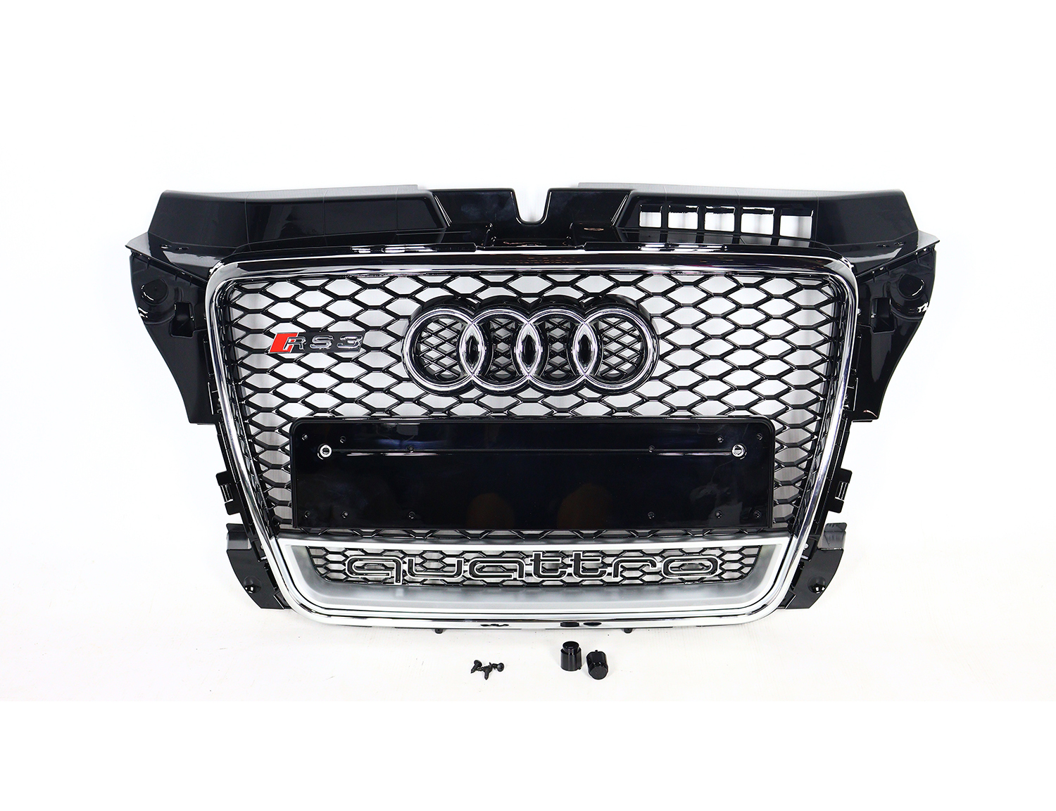 Audi A3 LIFT 8P 2008-2011 Front Grill, Honeycomb Grill, RS3 Chrome Quattro Style