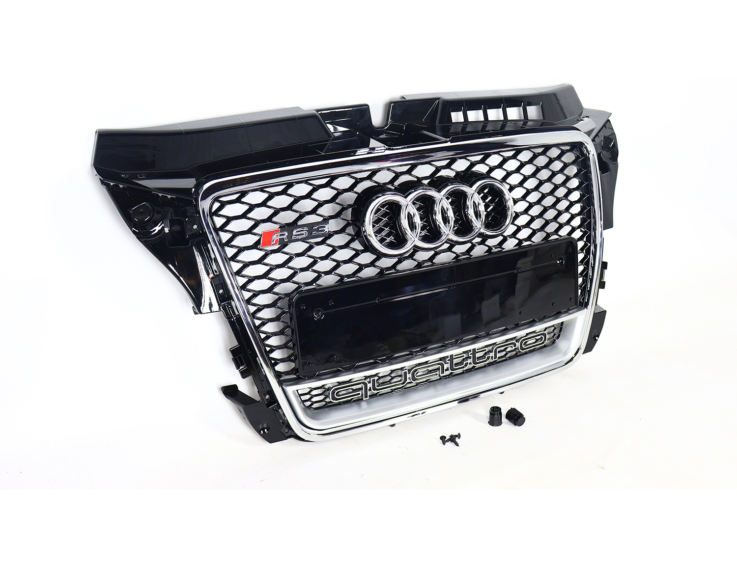 Audi A3 LIFT 8P 2008-2011 Front Grill, Honeycomb Grill, RS3 Chrome Quattro Style