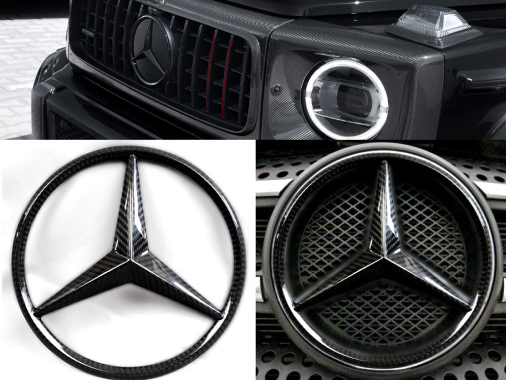Mercedes-Benz W463a W464 G-Class G-Wagon G63 G500 G55 Front Grill Carbon Fiber Star Badge Logo Emblem
