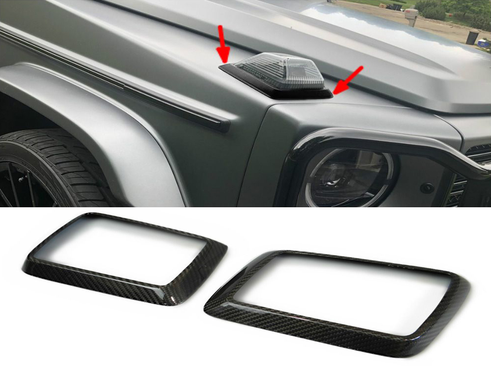 Carbon Fiber Hood Turn Signal Frames for Mercedes-Benz G-Class W463A