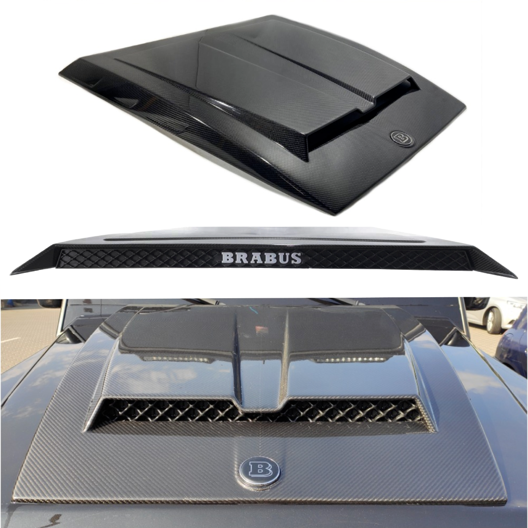 Carbon Fiber Hood Cover with Brabus Insert for Mercedes Benz W463A G-Class G-Wagon